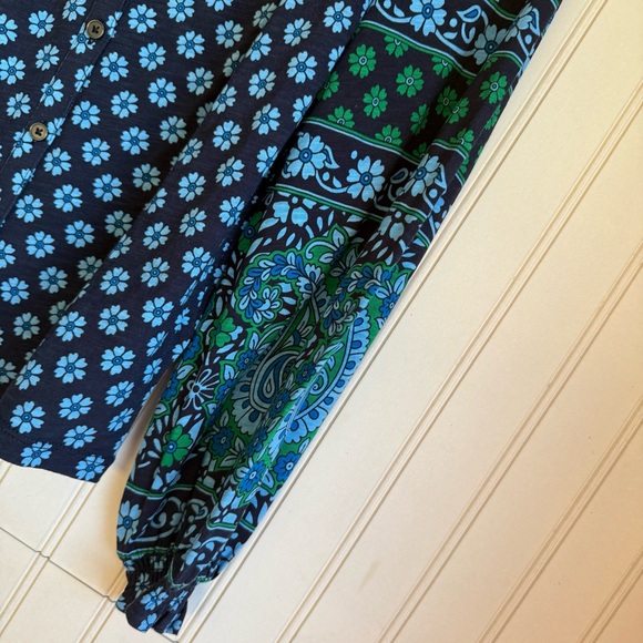 Boden Size 0 Blue Fay Smocked Jersey Shirt - Picture 8 of 9